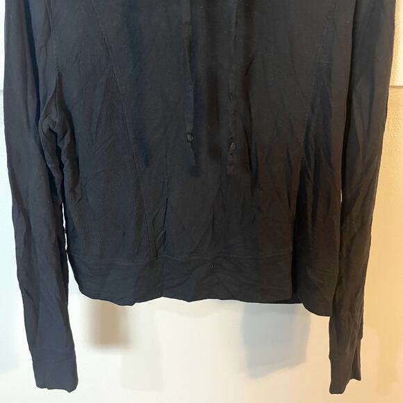 Athleta Soft & Cozy Modal Blend Black Pullover Hoodie Women's Size XS EUC - Picture 3 of 13